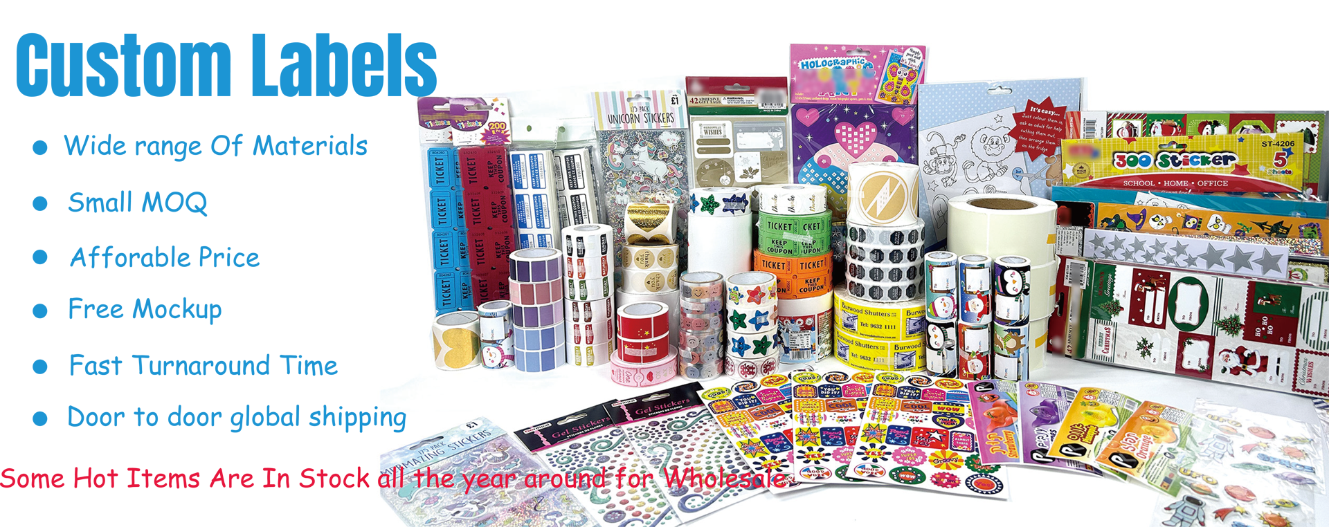 Custom Labels Printing On Rolls or In Sheets, Cheap Price, Fast Delivery