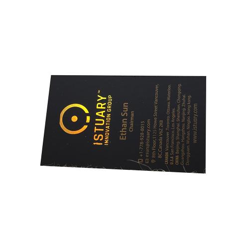 350g Black Soft Touch Business Cards with Gold Foil
