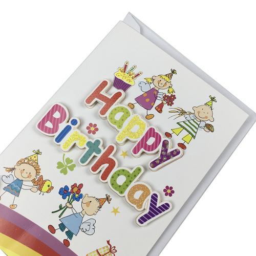 3D Pop-Up Effect Kids Birthday Wishes Card with Envelopes