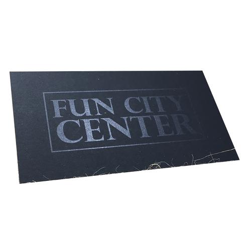 500g Cotton Black Business Cards With Silver Printing