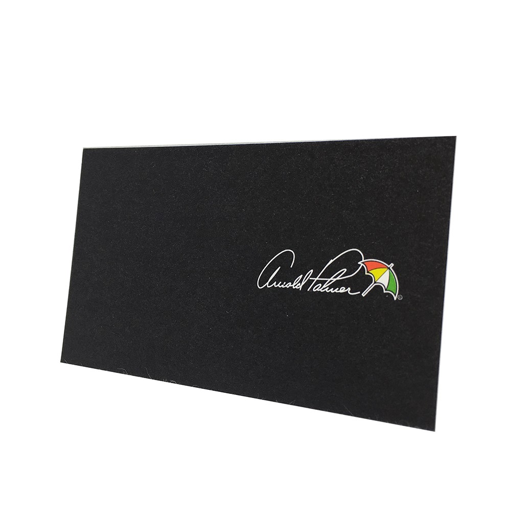 Black Textured Business Cards with White Ink & Color Printing