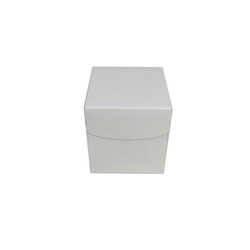 Blank White Curved Front Tuck Lid Cube Bakery Container