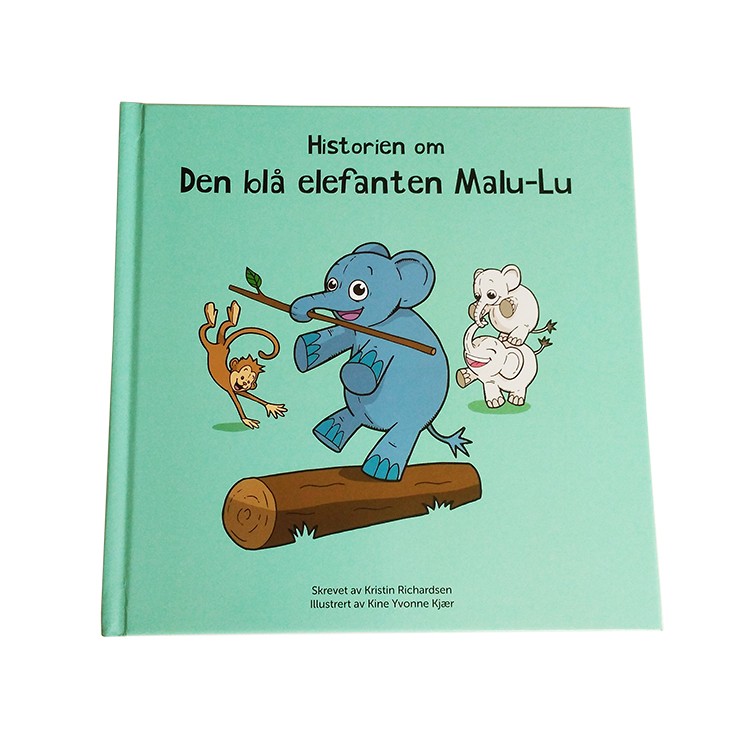 Cartoon Blue Elephant Theme Norwegian Language Hardcover Children Picture Book Printing Cartoon Blue Elephant Theme Norwegian Language Hardcover Children Picture Book Printing