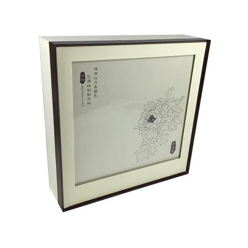 Chinese Ink Peony Square Rigid Lid & Base Gift Box
