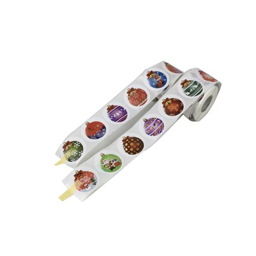 Christmas Ball Ornament Roll Stickers Christmas Gift Seal Label Rolls Printing