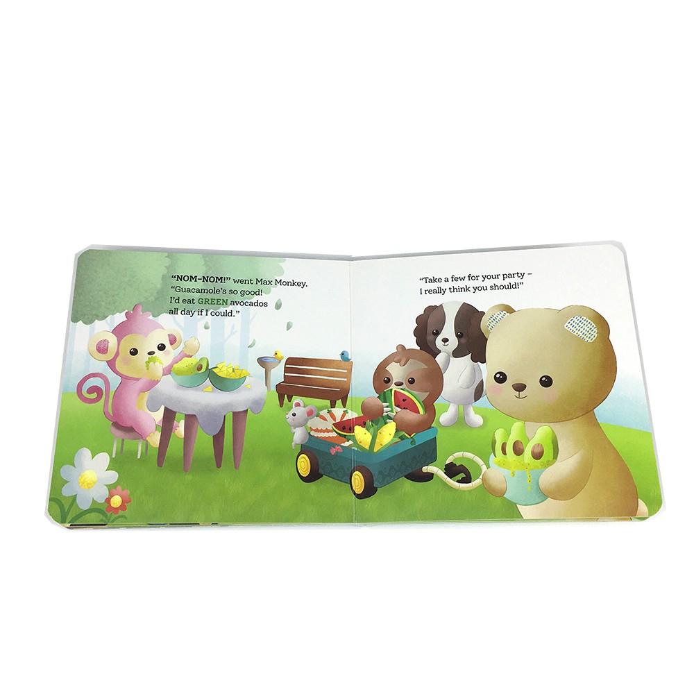 Colorful Outdoor Picnic Party Story Book with Cute Animals Cake and Balloons for Kids