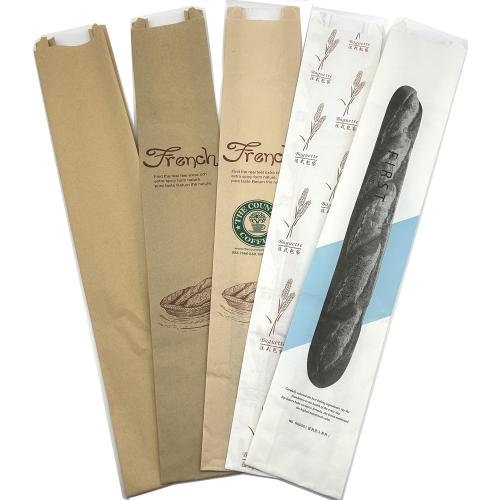 Custom Bread Baguette Loaf Bags With Clear Window