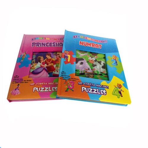 Custom Full Color Die-cut Jigsaw Insert Spanish Children Puzzle Board Books Printing