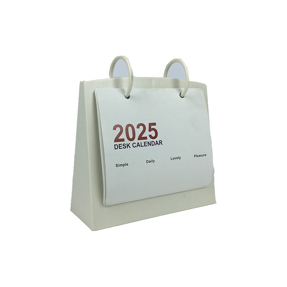 Custom Plastic Holder Double Ring Standing Desk Calendar Office Gift Table Calendars Printing
