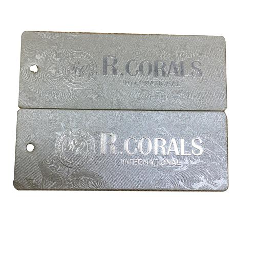 Custom Silver Hot Stamping Embossing Clothing Swing Tags