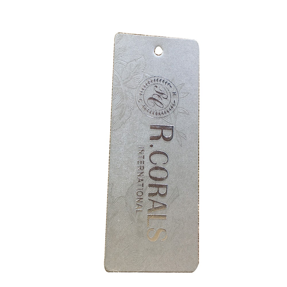 Custom Silver Hot Stamping Embossing Clothing Swing Tags