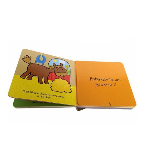 Custom Thick Cardboard Flip Flap Farm Animal Board Books Printing