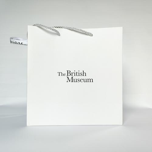 Custom White Paper Bags With Silk Ribbon Handle
