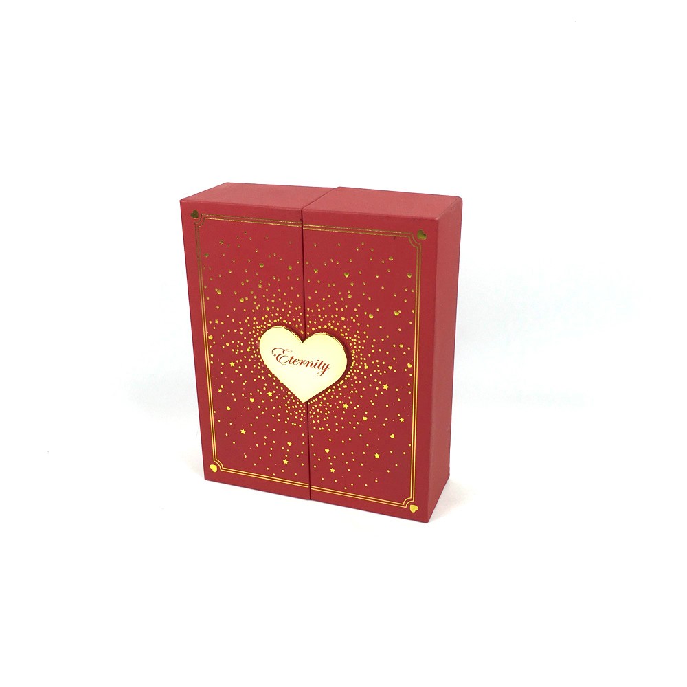 Double Door Magnetic Rigid Gift Box with Heart Shape EVA Insert Double Door Magnetic Rigid Gift Box with Heart Shape EVA Insert
