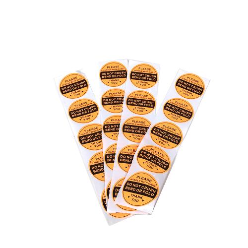 Economical Round Coated Paper Shipping Warning Stickers Please Handle With Care Fragile Package Labels