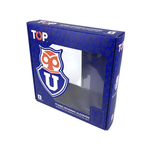 Full Print Royal Blue Apparel Flip Pack Box With Die-Cut Logo Window