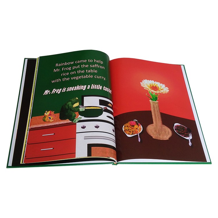 Glossy Green Hardcover Casebound Sewn Photo Collage Children’s Stuffed Animal Story Picture Books