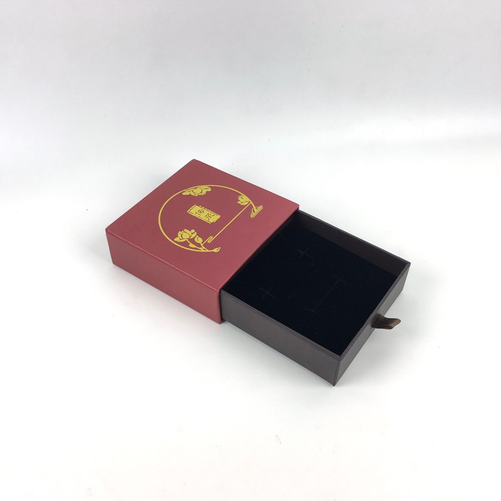 Gold Foil Stamping Slide Box With Velvet Liner Gold Foil Stamping Slide Box With Velvet Liner