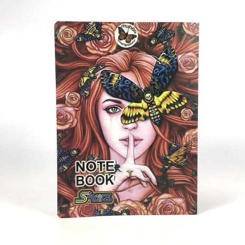 Gothic Moth Lady Rounded Corner Glue Bound Lined Notebook Printing