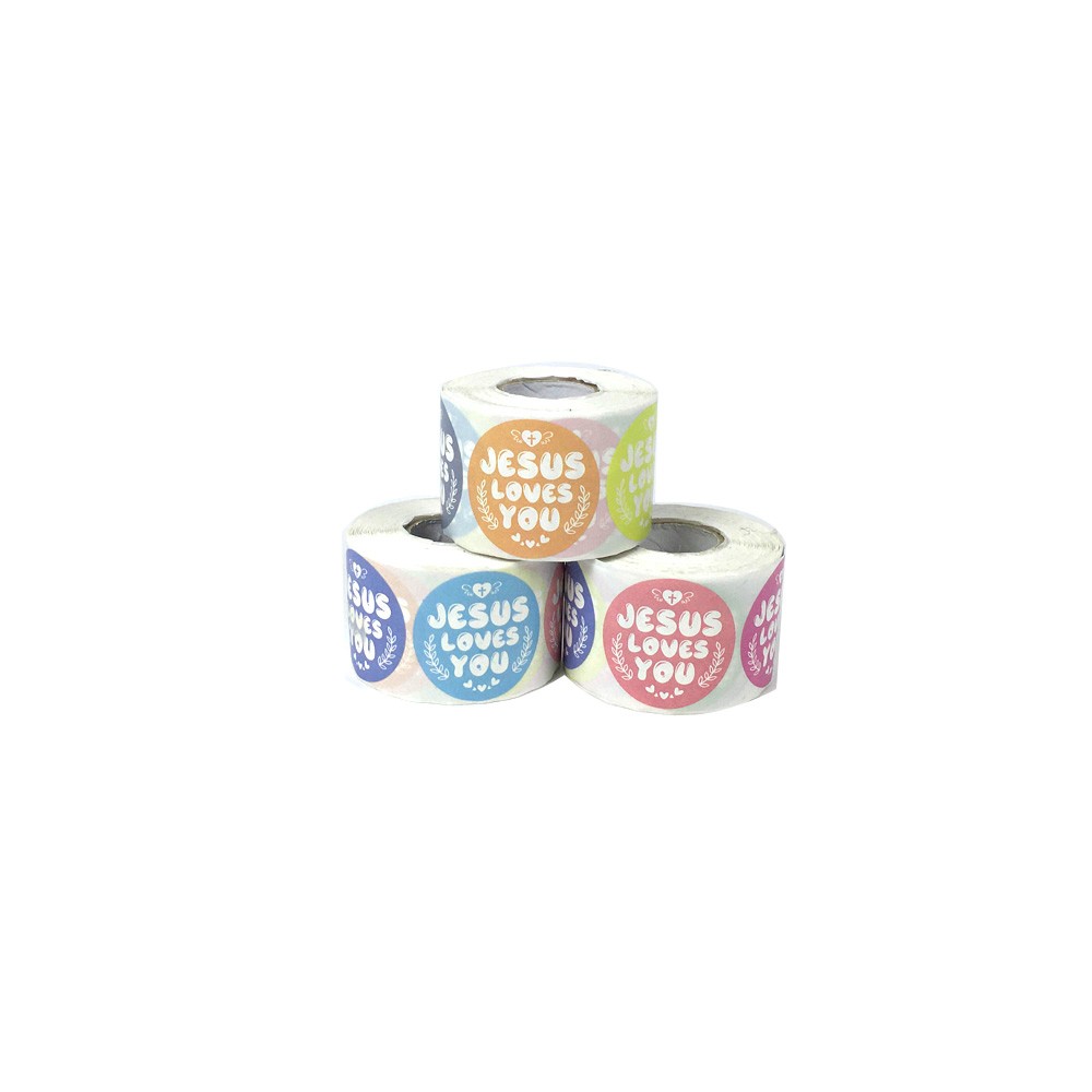 Jesus Loves You Faith Roll Stickers Religious Christian Label Rolls Printing Jesus Loves You Faith Roll Stickers Religious Christian Label Rolls Printing