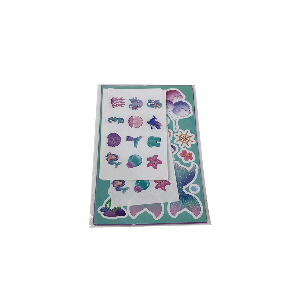 Mermaid Make A Face Sticker Sheets Kids DIY Ocean Marine Animal Mix and Match Stickers