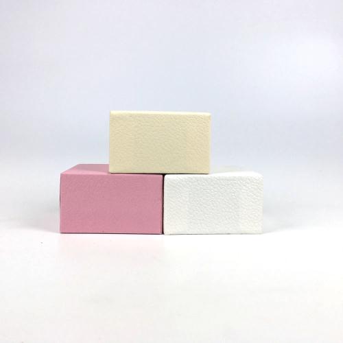 Multi-Color Leather Grain Textured Lid Base Small Square Rigid Jewelry Gift Boxes