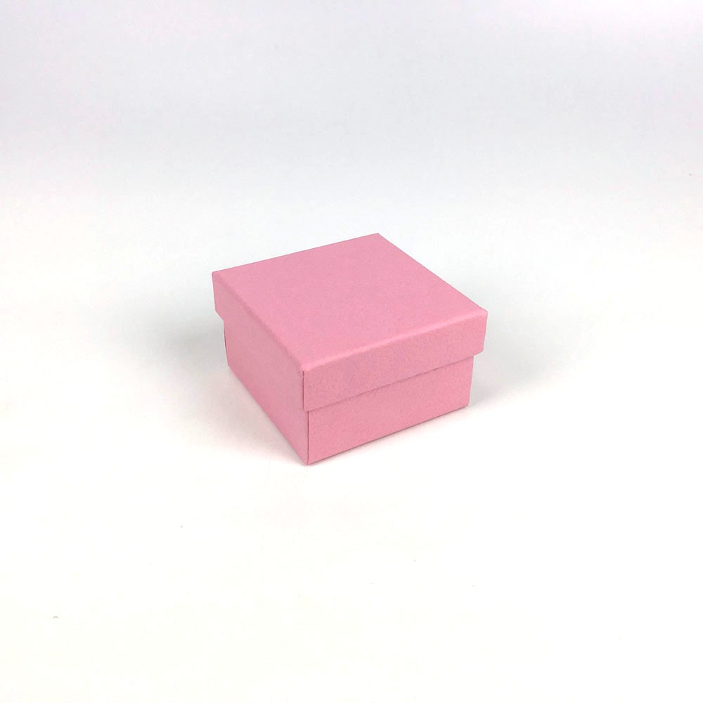 Multi-Color Leather Grain Textured Lid Base Small Square Rigid Jewelry Gift Boxes