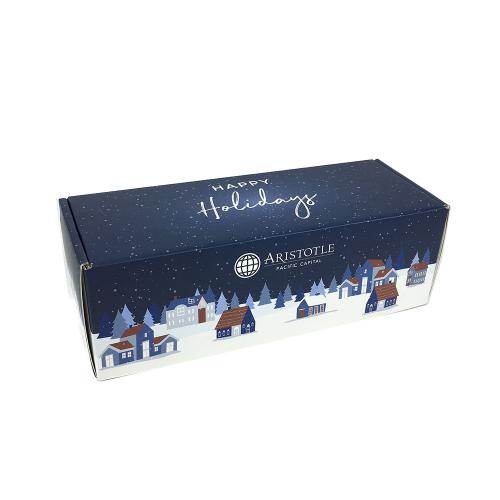 Navy Winter Village Landscape Long Roll End Holiday Mailer Box