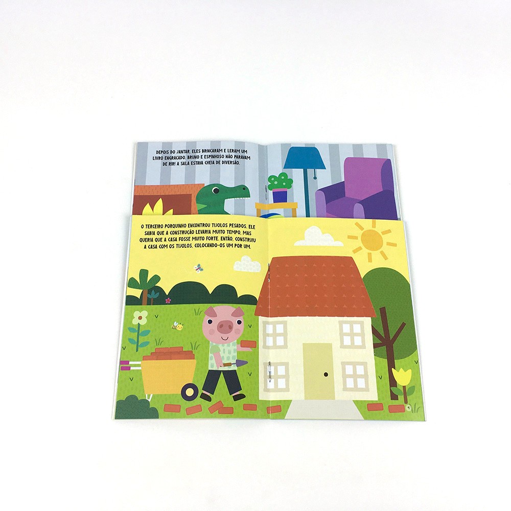 Os Três Porquinhos & Dinossauros Portuguese Children Story Books Printing