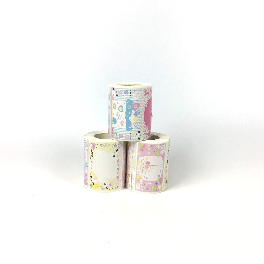 Pastel Kawaii Writing Paper Roll Labels Blank Note Box Stickers for School Office Stationery