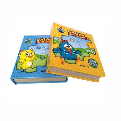 Portuguese Puzzle Board Book Galinha Pintadinha Yellow Chicken Interactive Jigsaw Story Books Printing