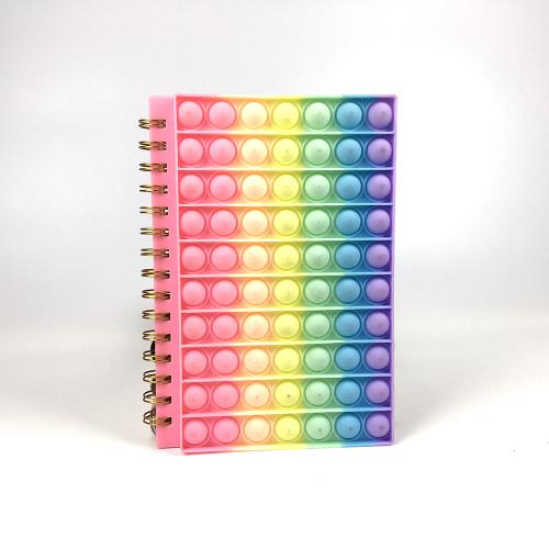Rainbow Silicone Pop Fidget Wire-O Lined Notebooks Printing