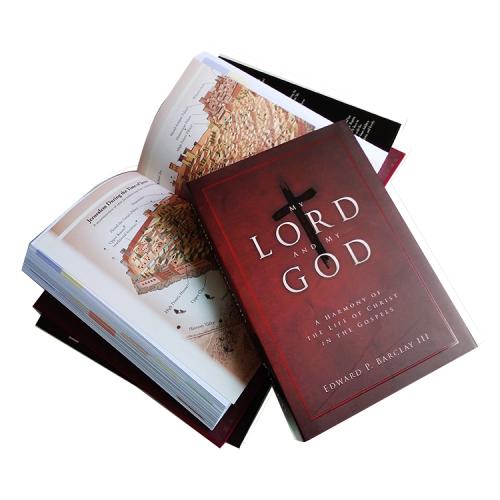 Red Cloth Cover Case Bound Sewn Hardcover Book with Gold Foil Stamping and Ribbon Bookmark