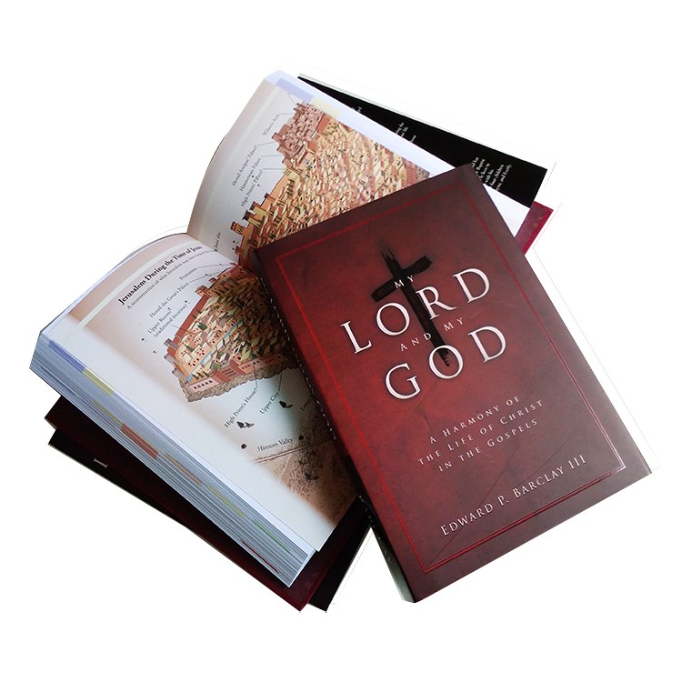 Red Cloth Cover Case Bound Sewn Hardcover Book with Gold Foil Stamping and Ribbon Bookmark