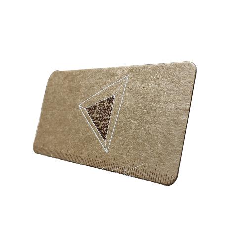 Round Corner Kraft Paper Business Cards with White Ink Printing