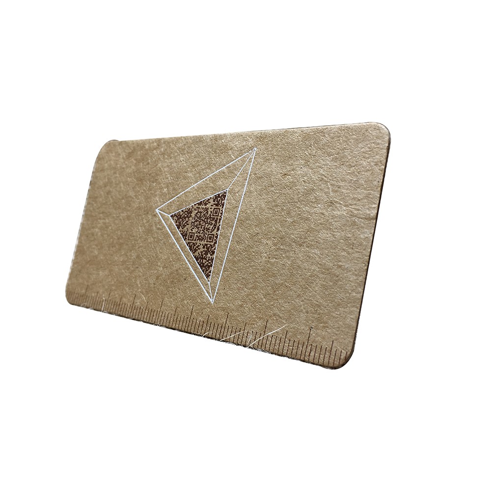 Round Corner Kraft Paper Business Cards with White Ink Printing