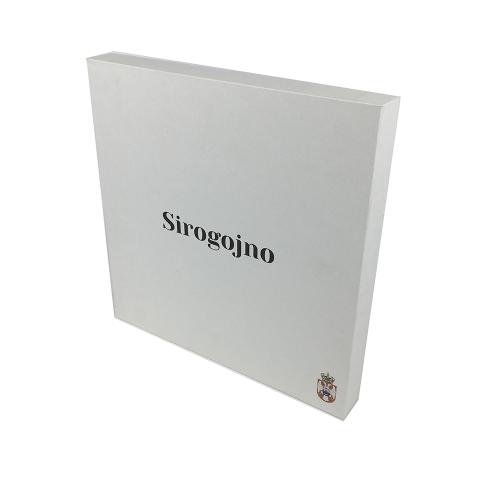 Square Pale Cream Seal Embossed Two-Part Flat Rigid Case