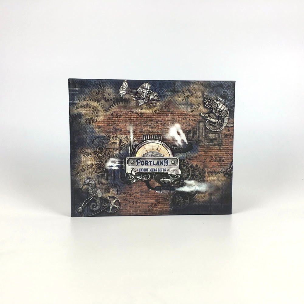 Steampunk Full Color Printed Rigid Lid Base Gift Box with EVA Inserts