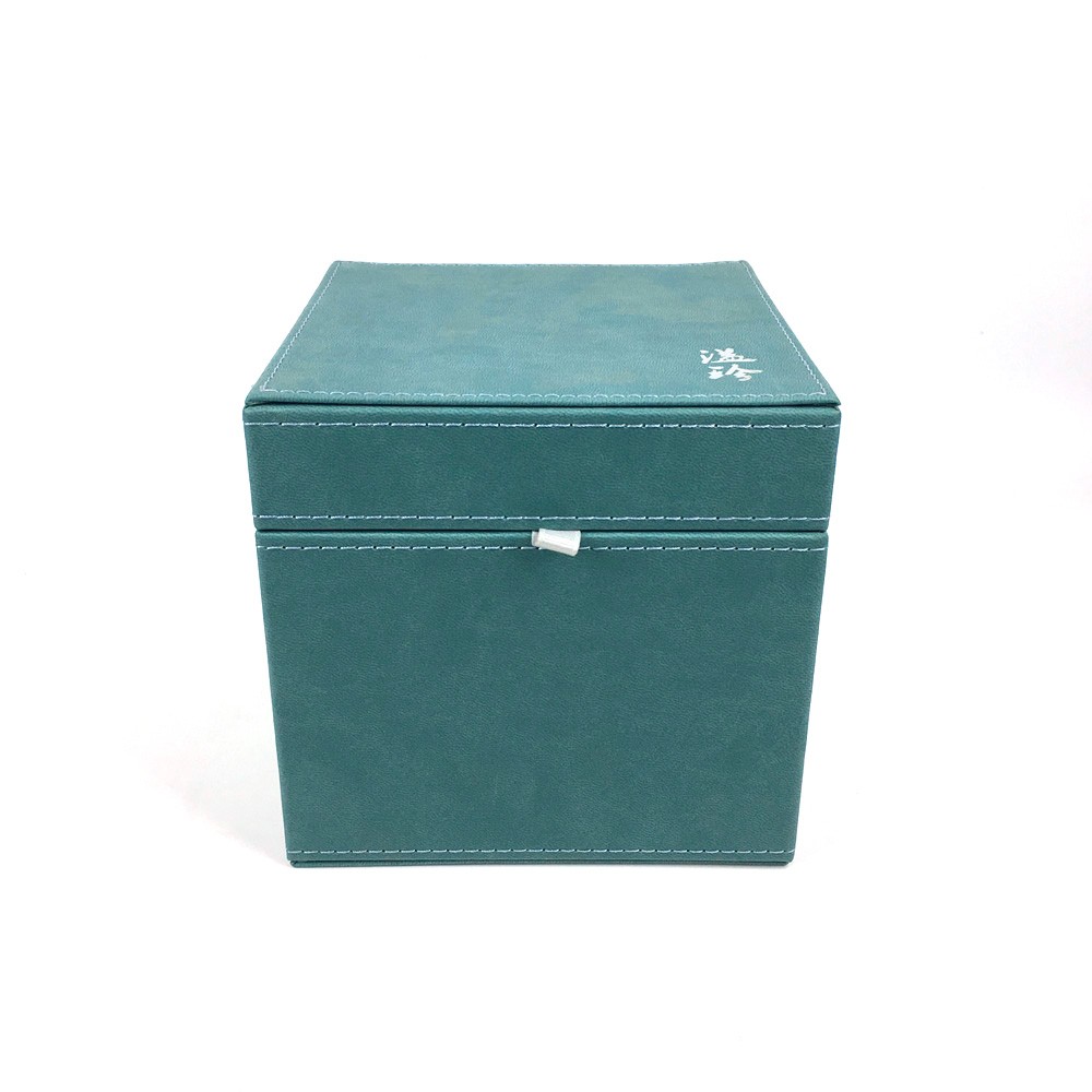 Teal PU Leather Hinged Watch Box with Watch Pillow Teal PU Leather Hinged Watch Box with Watch Pillow