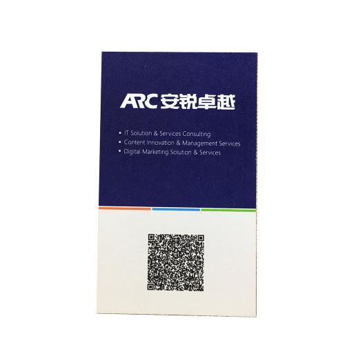 Textured Paper Business Cards with QR Code & Two‑Tone Color Printing