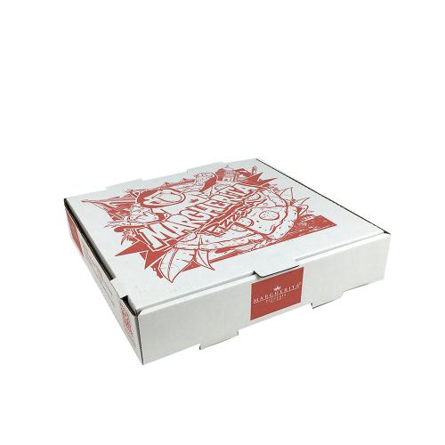 White Outer Kraft Liner Graffiti Art Pizza Takeaway Corrugated Delivery Box