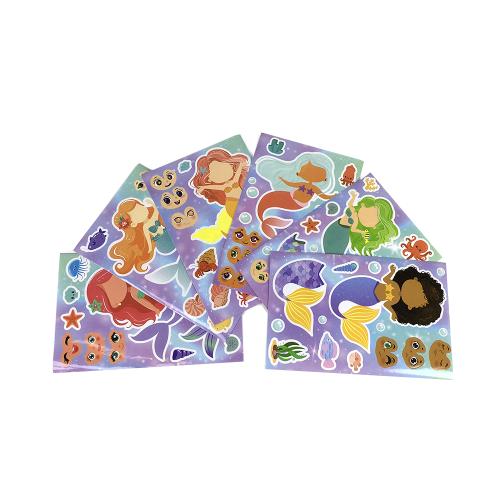 Wholesale Kids Creative Mermaid Dress-Up Puzzle Stickers Educational Craft Stickers