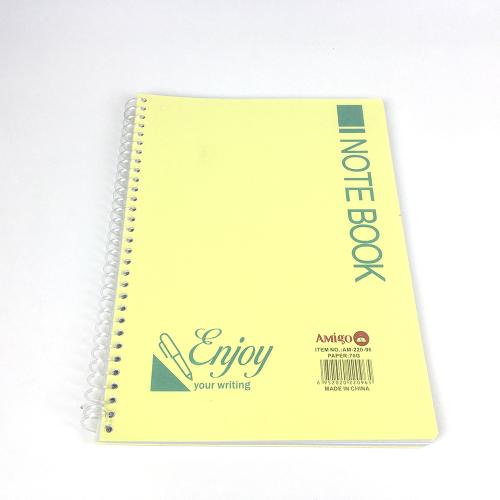 Yellow Solid Color Spiral Ruled Notebooks Printing