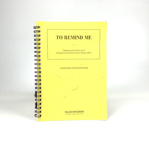 Yellow To Remind Me Motivational Quote A5 Spiral Ruled Notebook Printing
